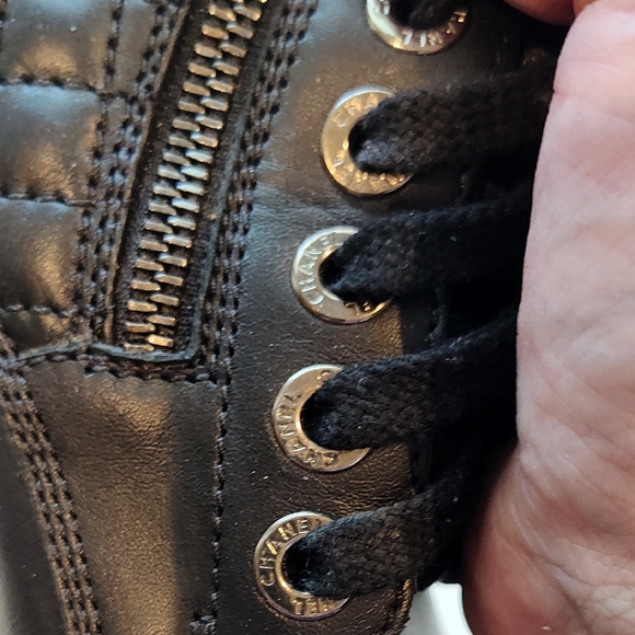 Chanel Quilted Lace-Up Boots, Size 39.5 - Picture 4 of 16
